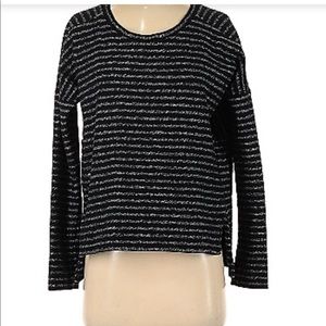 EUC Madewell black and white stripe pullover sweater. Size Large.